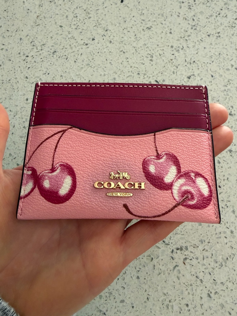Coach Pink Cherry Card Holder - Picture 5 of 10